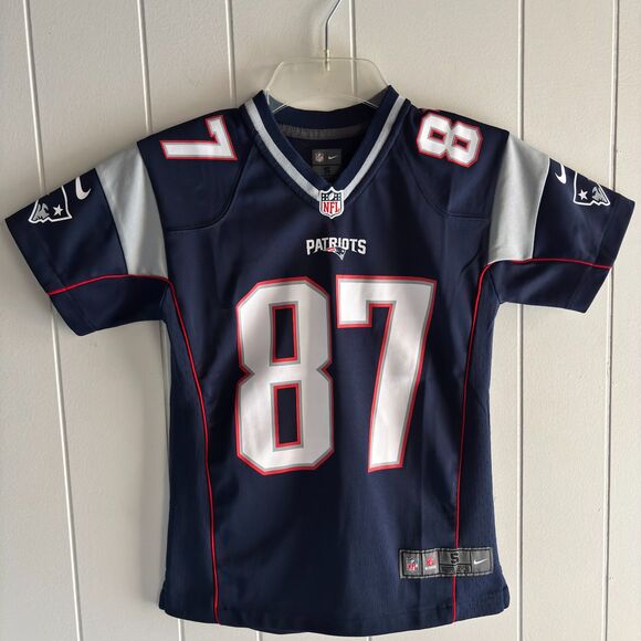 NFL NIKE Child Small (8) New England Patriots #87 Gronkowski Football Jersey #F - Picture 1 of 5